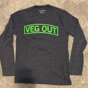 Crewcuts boys's Navy blue charcoal long sleeve Tee with Neon Green Graphic